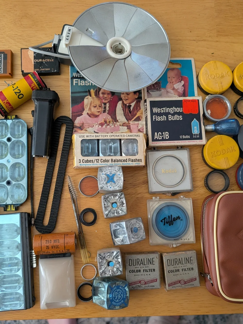 Huge Lot of Vintage Camera Photography Supplies Accessories Bulbs Kodak Filters